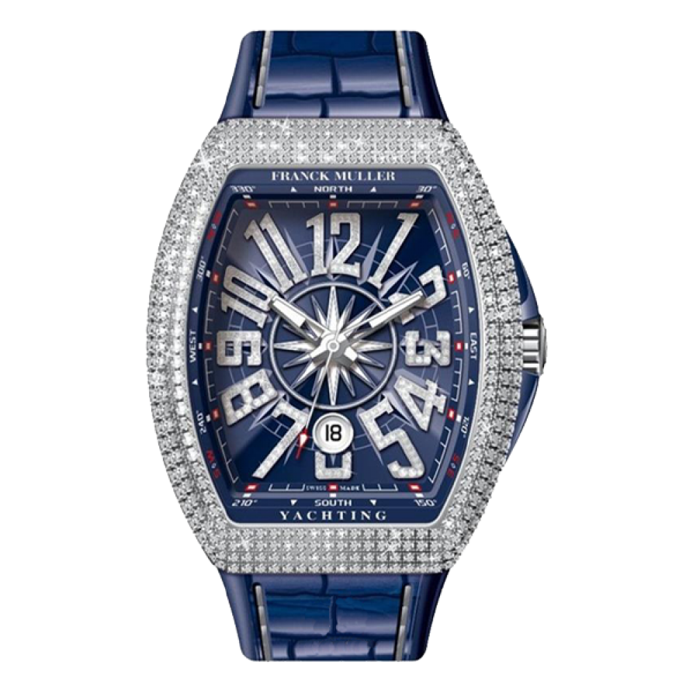 Franck Muller Vanguard Yachting Steel Full Diamonds