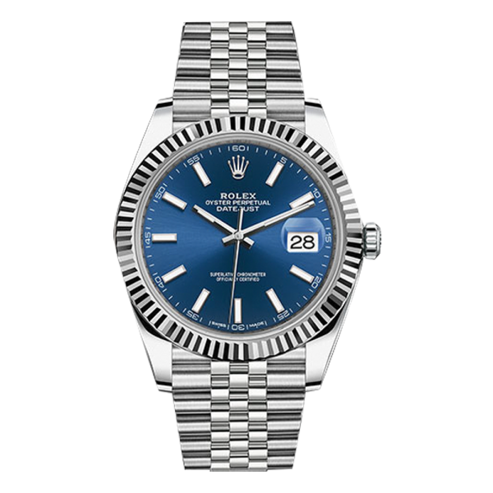 Rolex Datejust Rolesor White Gold Blue Index Dial